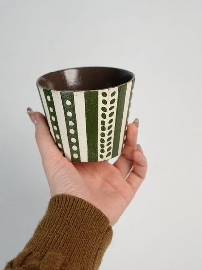 Forest Stripe Ceramic Yunomi CupCoarse Pottery