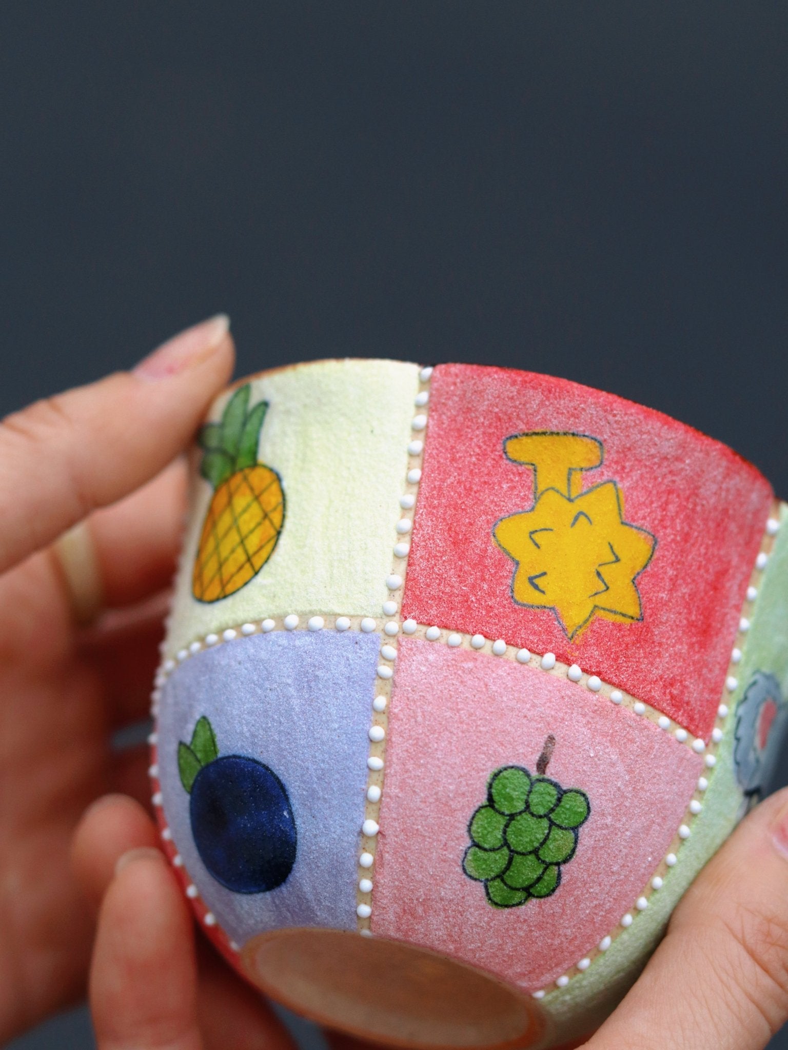 Fruit Koala Professor Hand - Painted CupCoarse Pottery