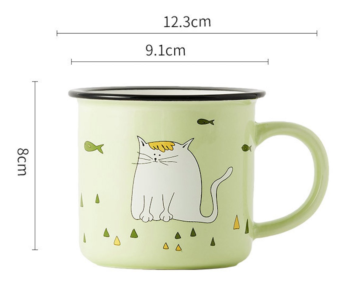 Green Cat MugPorcelain / Ceramic