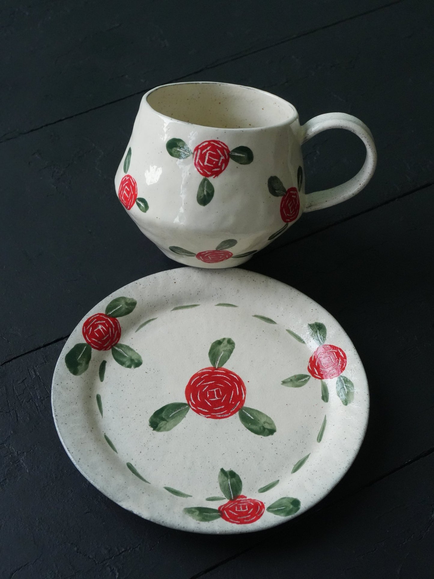 Handcrafted Blossom Cup & PlatePorcelain / Ceramic