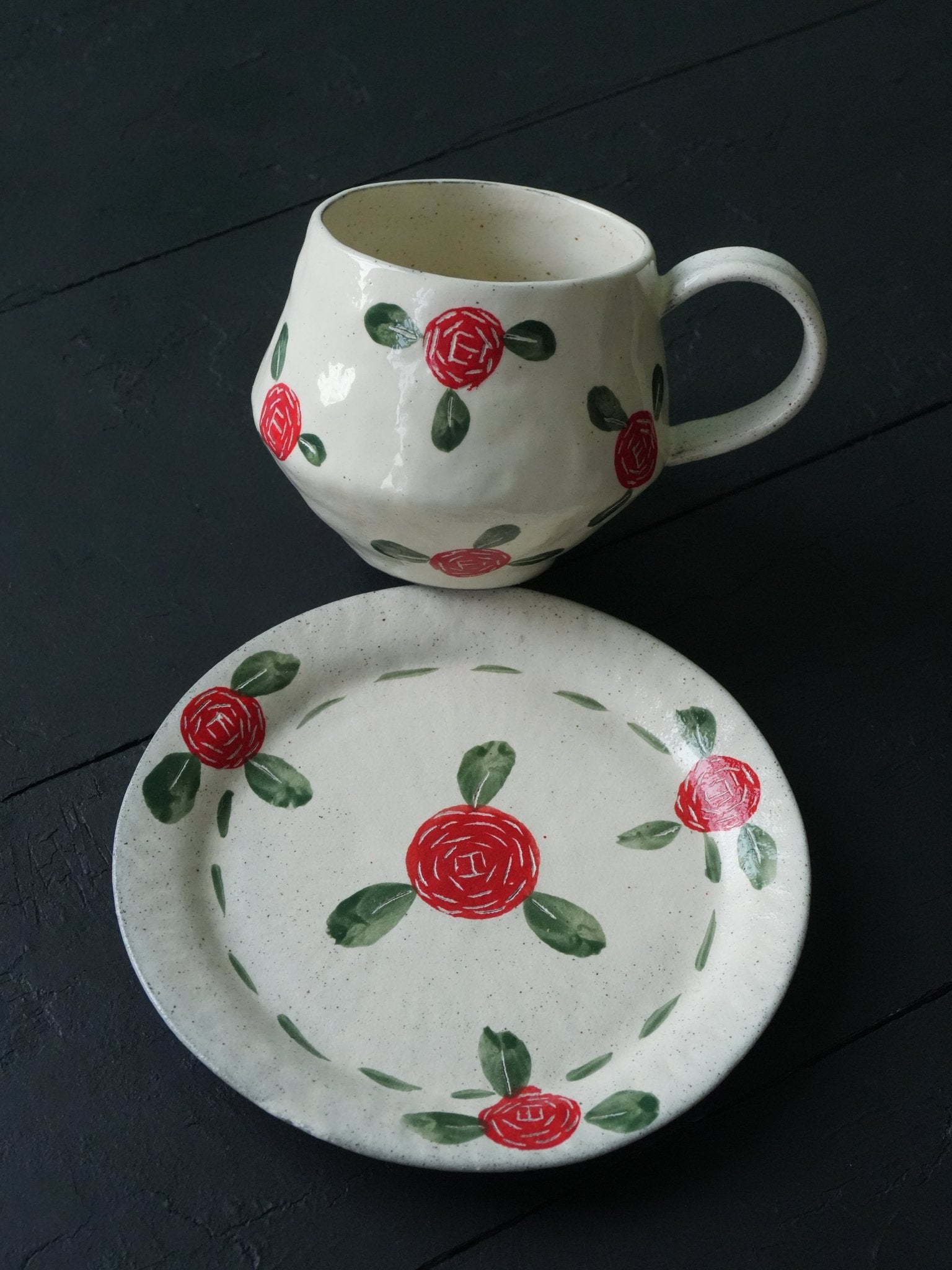 Handcrafted Blossom Cup & PlatePorcelain / Ceramic