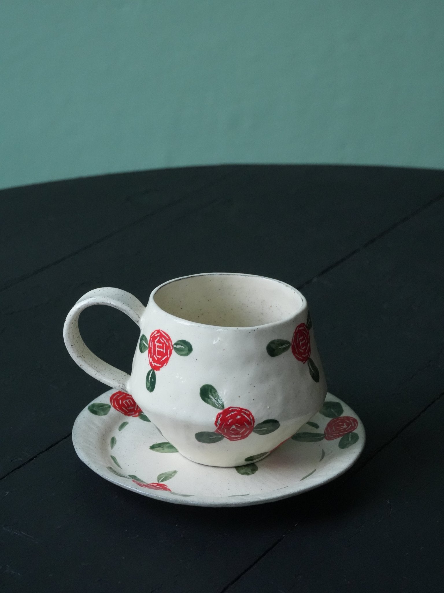 Handcrafted Blossom Cup & PlatePorcelain / Ceramic