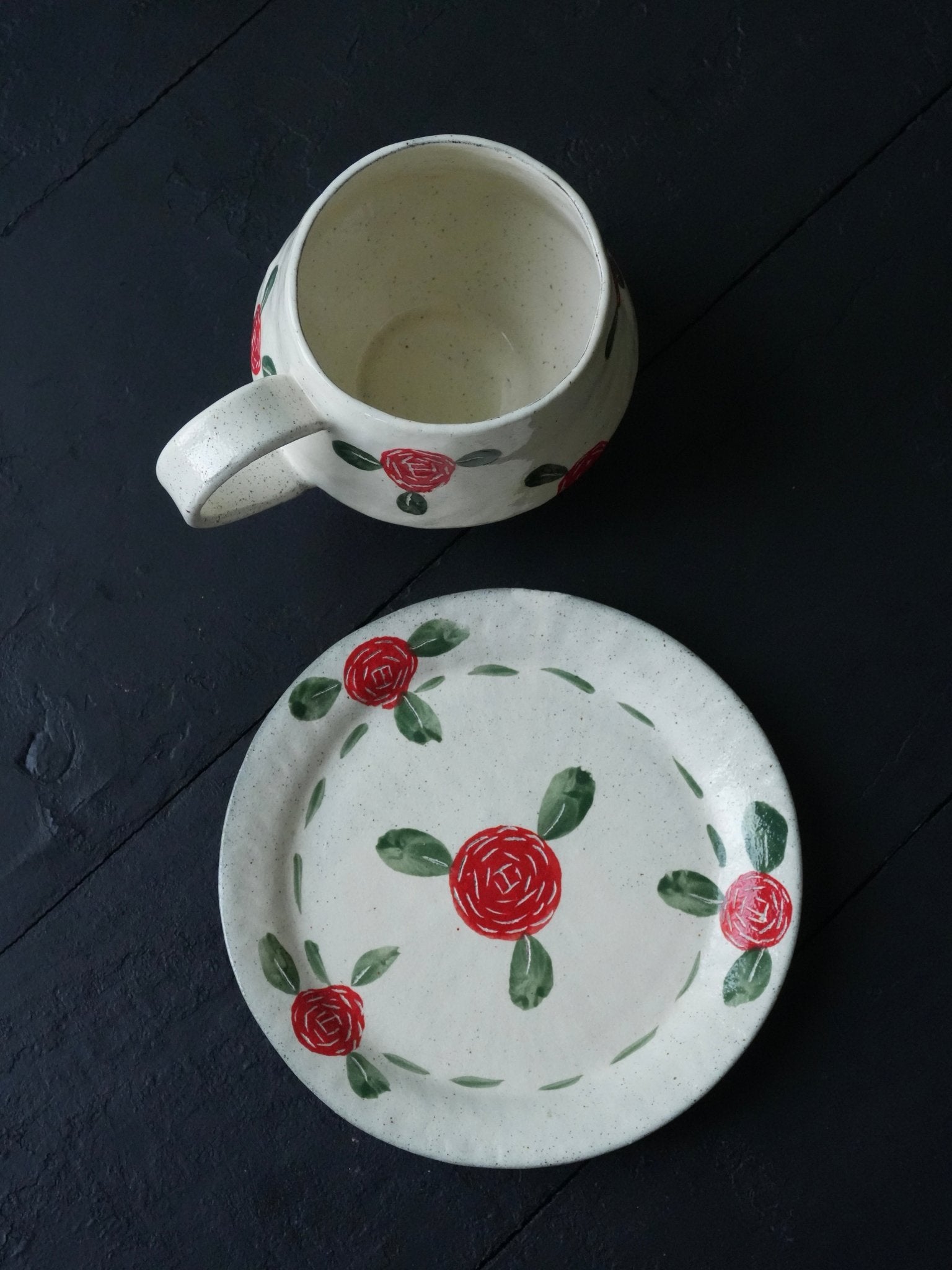 Handcrafted Blossom Cup & PlatePorcelain / Ceramic
