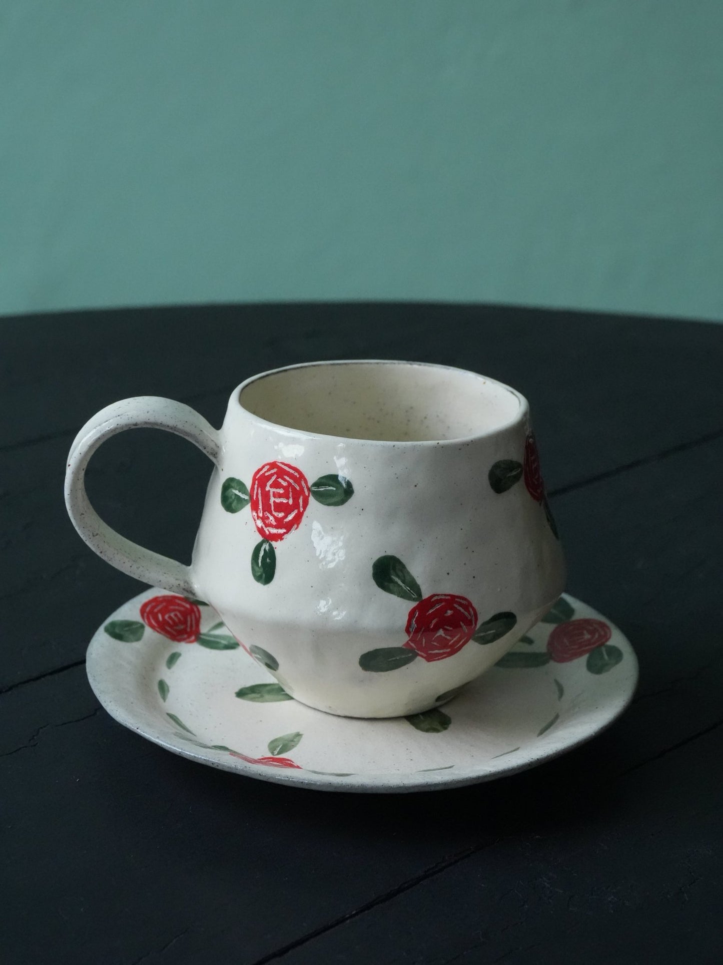 Handcrafted Blossom Cup & PlatePorcelain / Ceramic