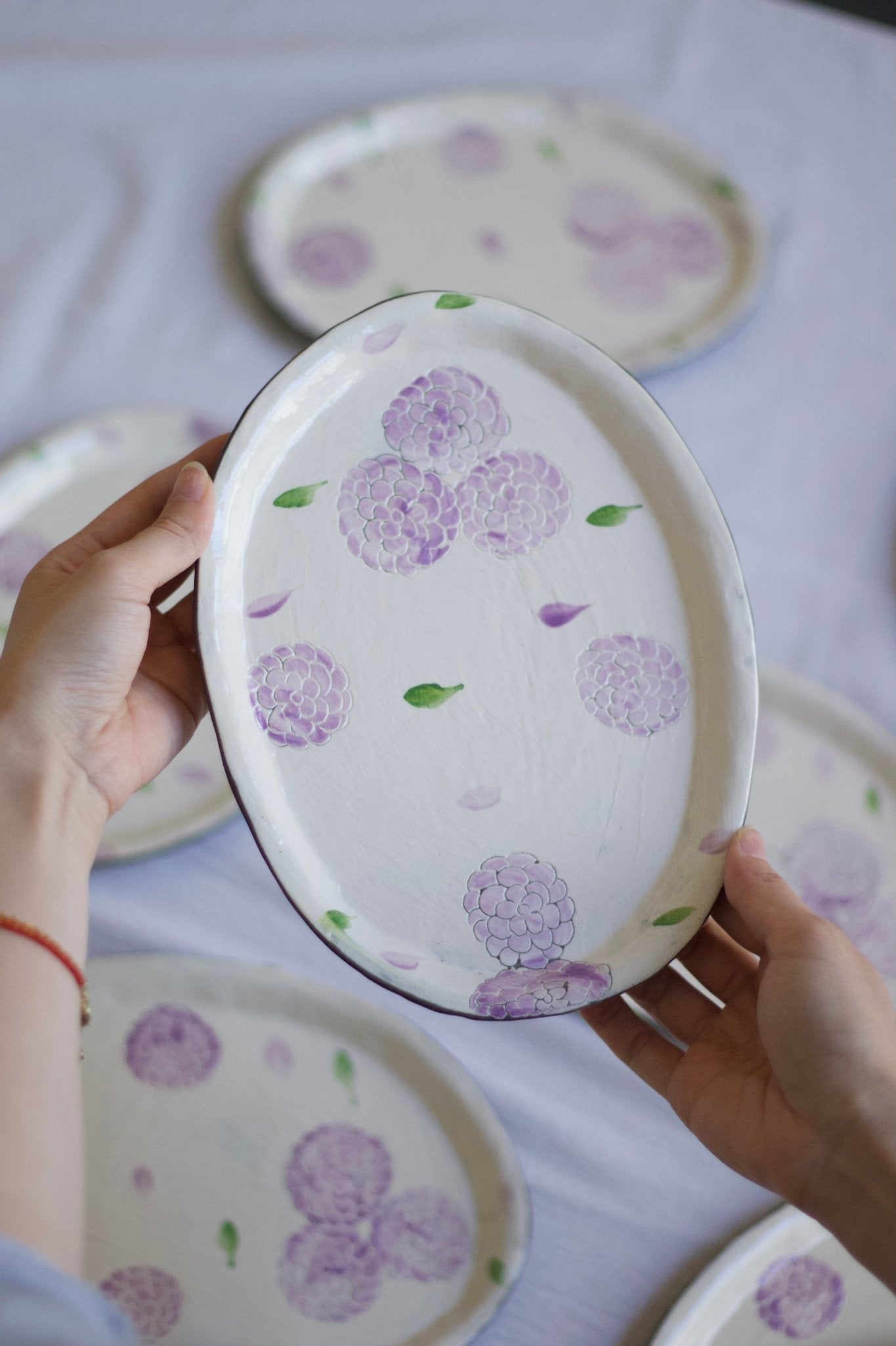 Handcrafted Blossom Oval PlatePorcelain / Ceramic