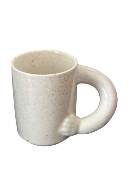 Ink Splatter Mug with Oversized Arm HandleCoarse Pottery