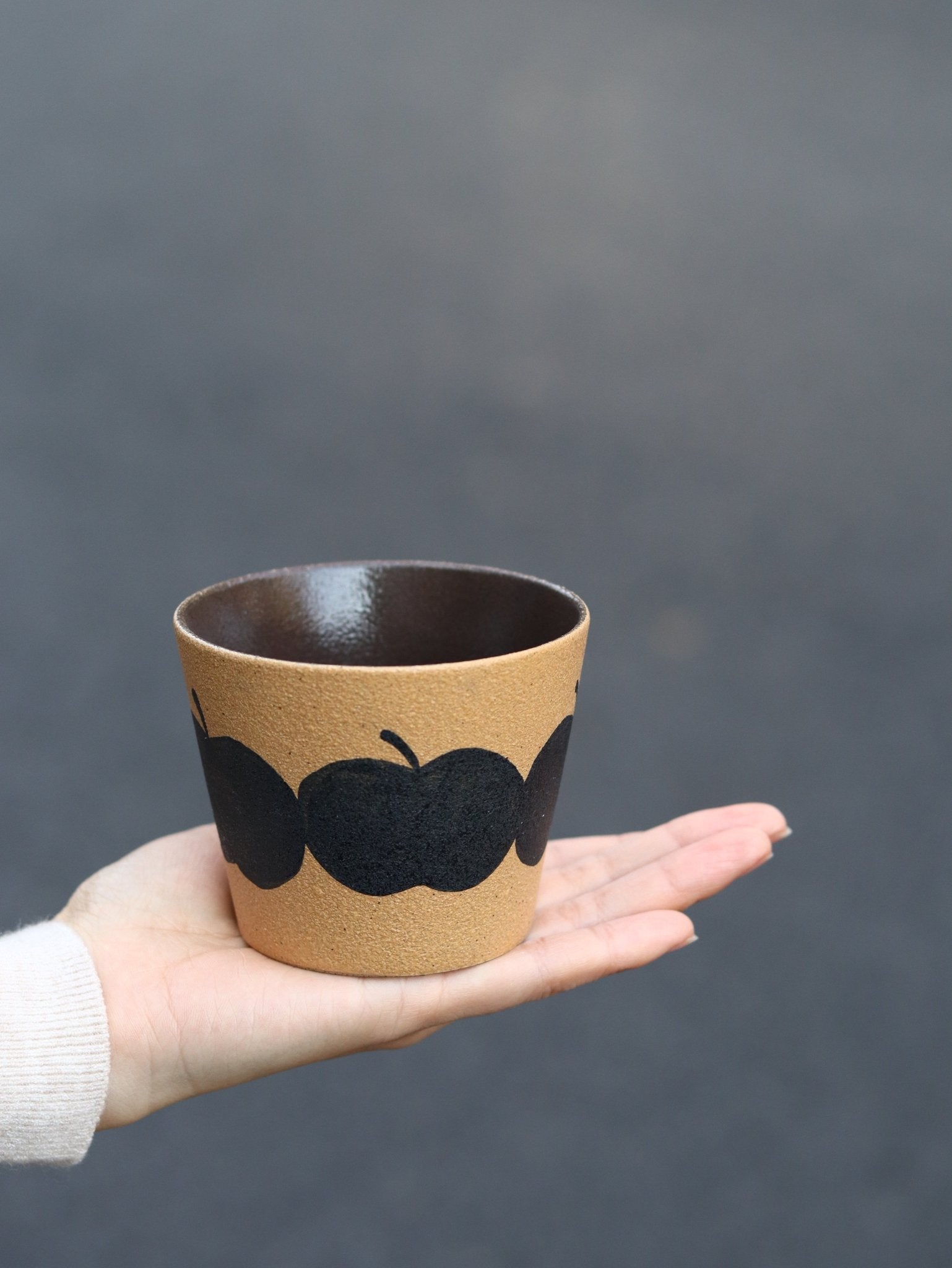 Midnight Apple Hand - Painted CupCoarse Pottery