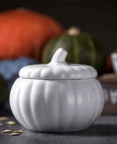 Pumpkin Shaped BowlPorcelain / Ceramic