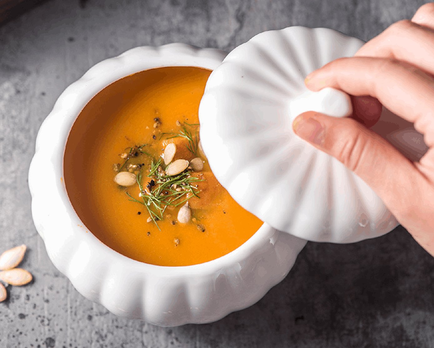 Pumpkin Shaped BowlPorcelain / Ceramic