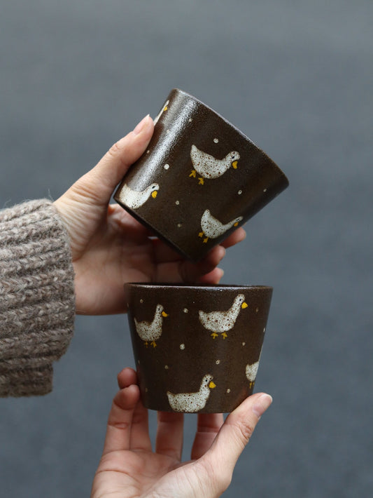 Snow Duck Handmade Ceramic CupCoarse Pottery
