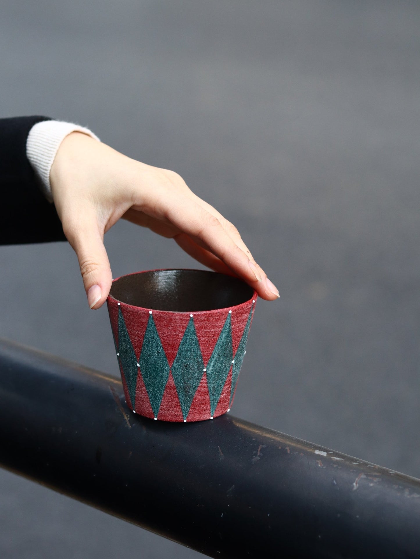 Vintage Harlequin Matte Choko CupCoarse Pottery