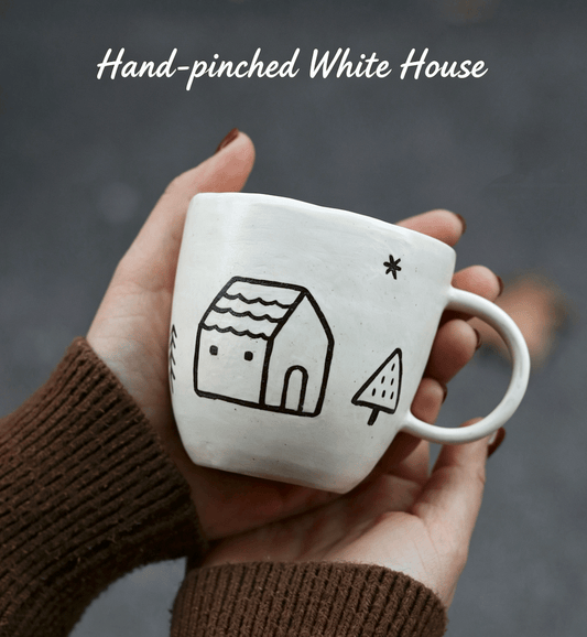 White House Hand - Pinched Inlay Mug X MojiangCoarse Pottery