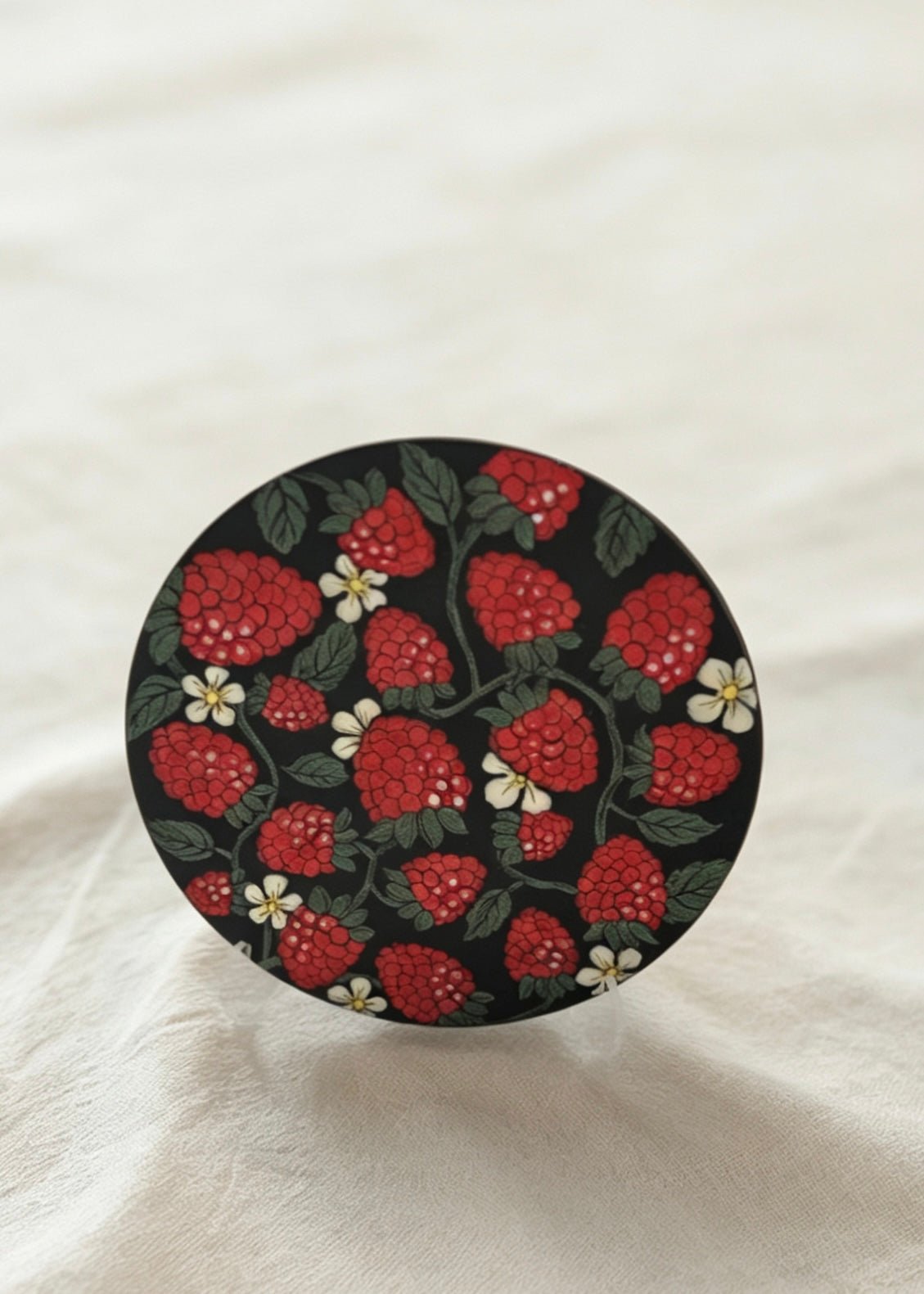 Wild Raspberry Bloom Cup & Saucer Set X QiuCoarse Pottery