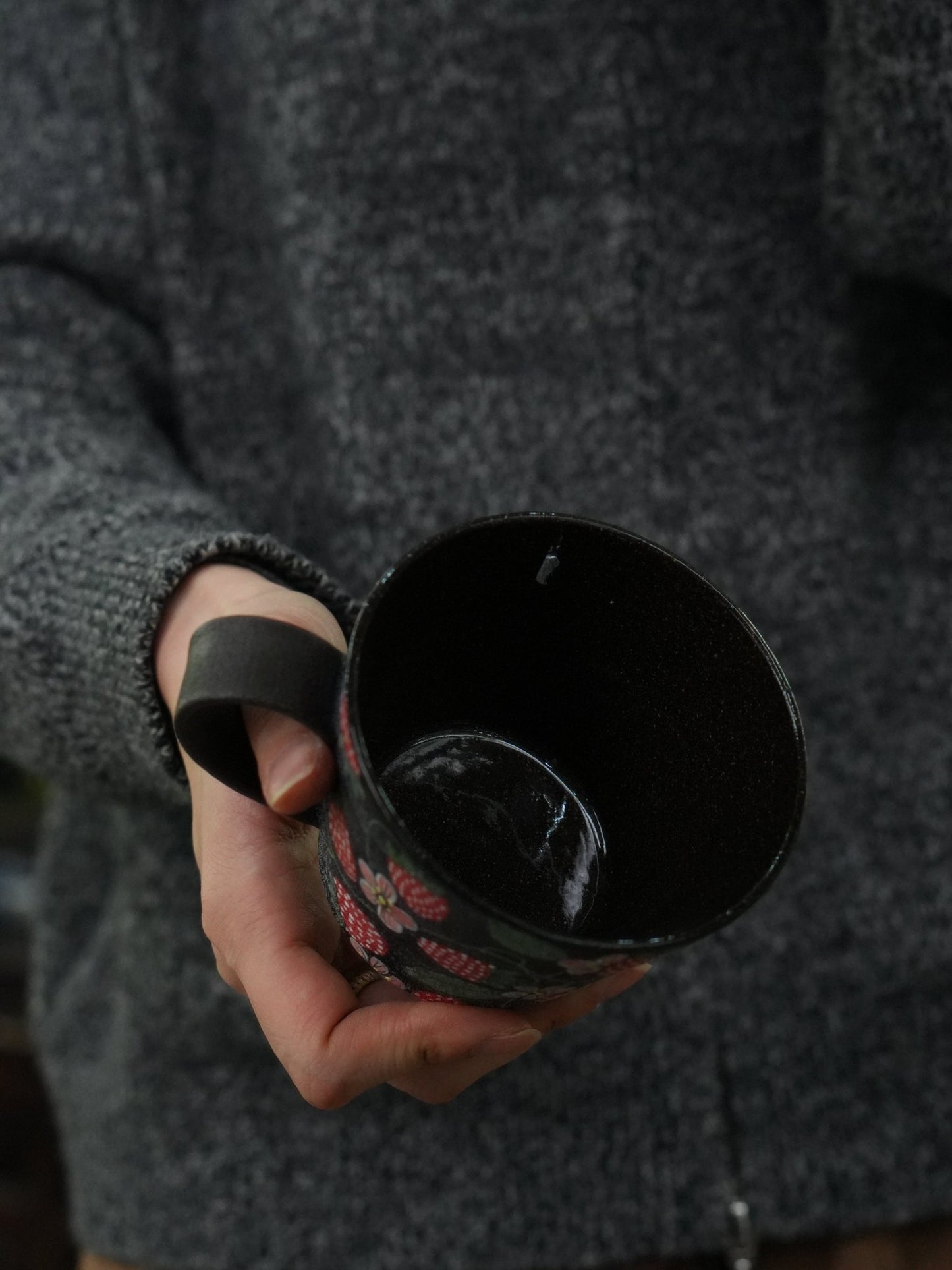 Wild Strawberry Hand - Painted Mug X QiuCoarse Pottery