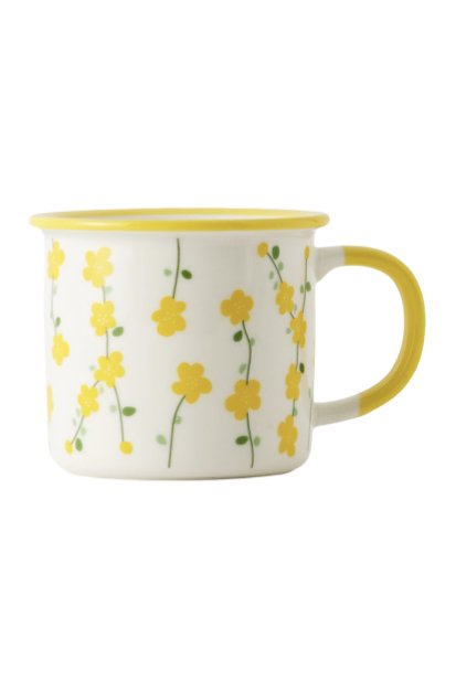 Yellow Flower MugPorcelain / Ceramic