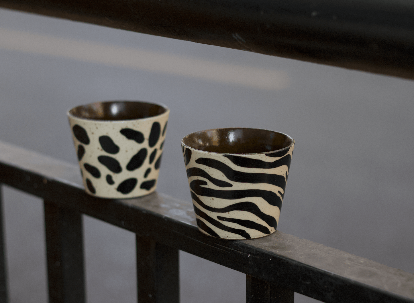 Zebra Stripe Hand - Thrown Ceramic CupCoarse Pottery