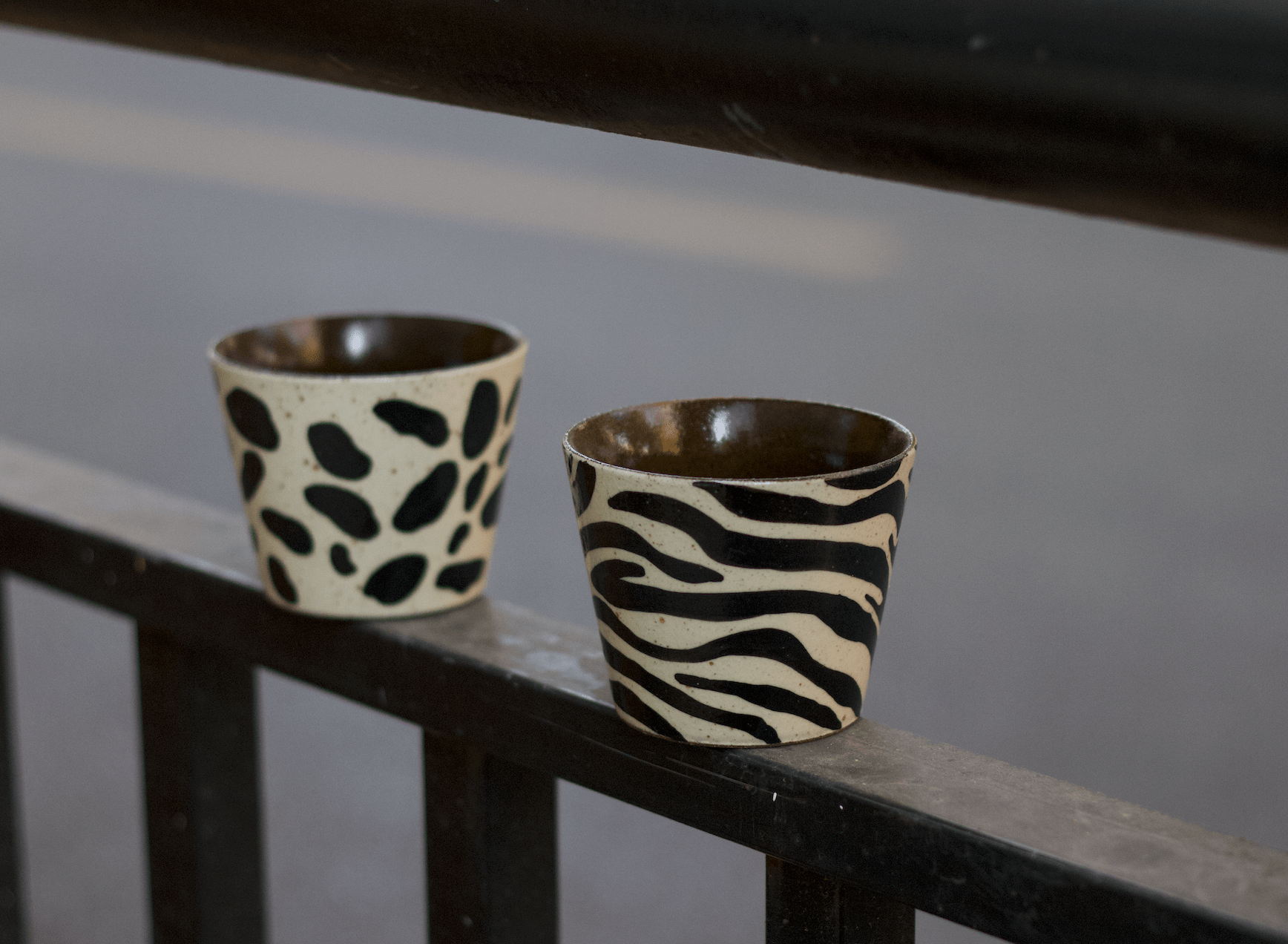 Zebra Stripe Hand - Thrown Ceramic CupCoarse Pottery