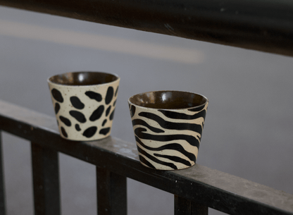 Zebra Stripe Hand - Thrown Ceramic CupCoarse Pottery